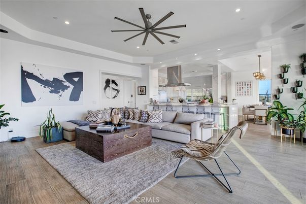 Interior, Kitchen, Living room, Pendant Lights, Recessed Lighting, Wood Texture Flooring