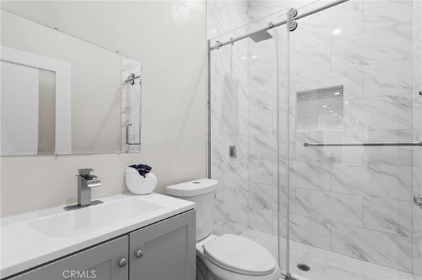 Bathroom, Glass Shower, Interior, Marble Walls