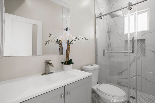 Bathroom, Glass Shower, Interior, Marble Walls
