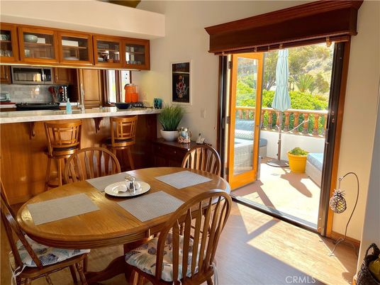 Dining room, Interior, Kitchen, Stainless Steel Appliances, Wood Texture Flooring