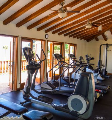Fitness Equipment, Gym, Interior, Wooden Beams