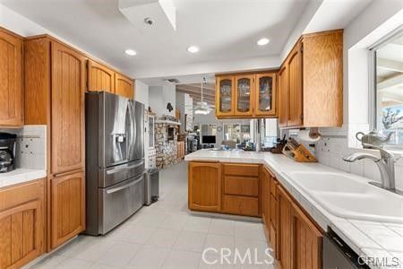 Interior, Kitchen, Recessed Lighting, Tile Countertops