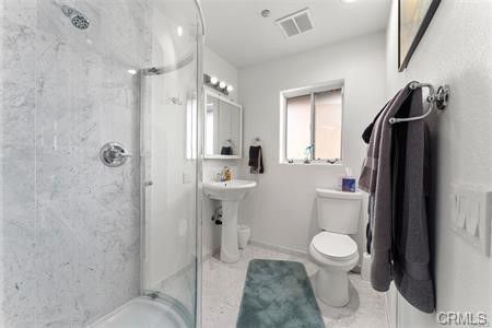 Bathroom, Glass Shower, Interior, Marble Walls, Recessed Lighting