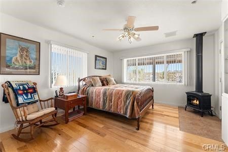 Bedroom, Fireplace, Interior, Wood Texture Flooring