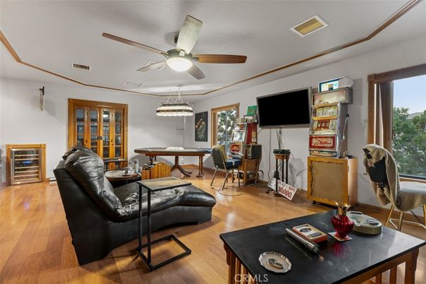 Home Office, Interior, Living room, Pendant Lights, Wood Texture Flooring