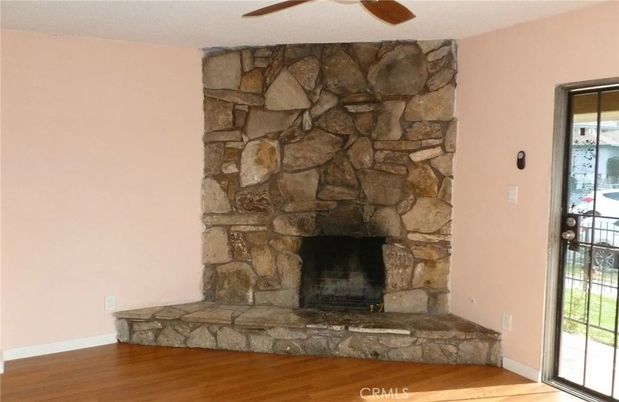 Fireplace, Interior, Stone Walls, Wood Texture Flooring