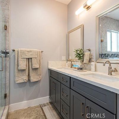 Bathroom, Dual Sink Vanities, Glass Shower, Interior