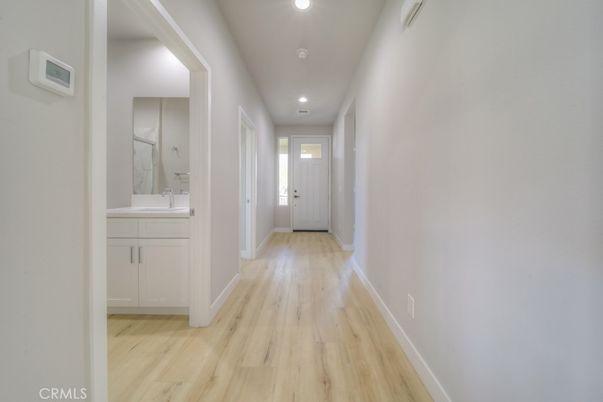 Bathroom, Interior, Recessed Lighting, Wood Texture Flooring