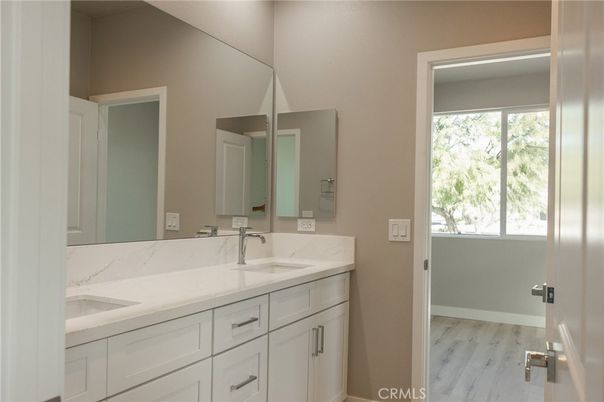 Bathroom, Dual Sink Vanities, Interior, Wood Texture Flooring