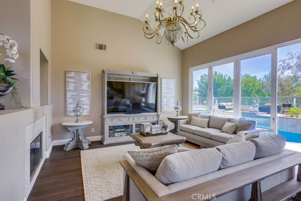 Chandelier, Fireplace, Interior, Living room, Wood Texture Flooring