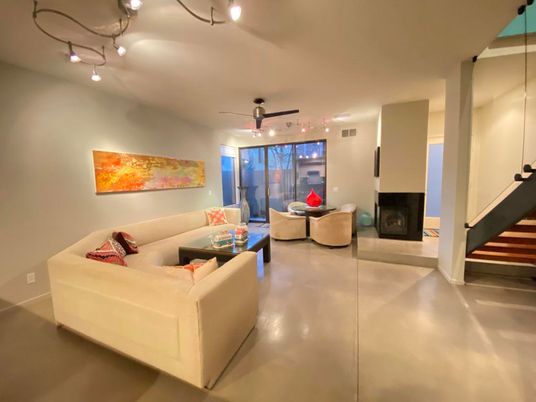 Fireplace, Interior, Living room, Recessed Lighting