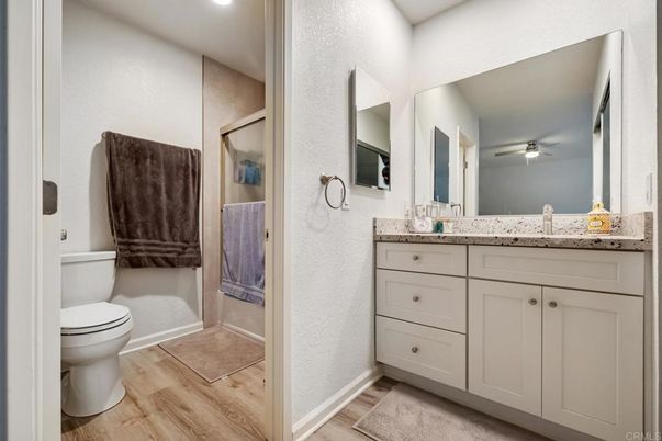 Bathroom, Interior, Recessed Lighting, Wood Texture Flooring