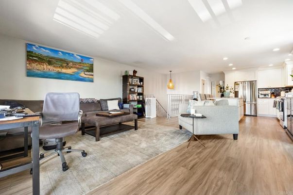 Interior, Kitchen, Living room, Pendant Lights, Recessed Lighting, Stainless Steel Appliances, Wood Texture Flooring