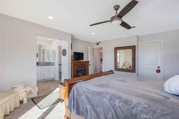 Bedroom, Fireplace, Interior, Recessed Lighting