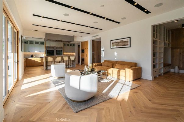 Interior, Kitchen, Living room, Recessed Lighting, Wood Texture Flooring