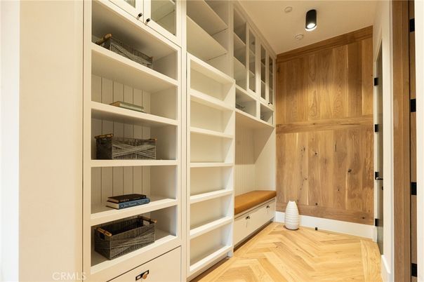 Interior, Walk-in Closets, Wood Texture Flooring, Wooden Walls
