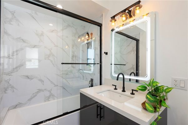 Bathroom, Glass Shower, Interior, Marble Walls