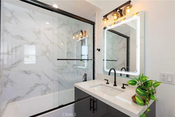 Bathroom, Glass Shower, Interior, Marble Walls