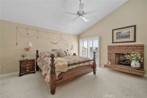 Bedroom, Fireplace, Interior
