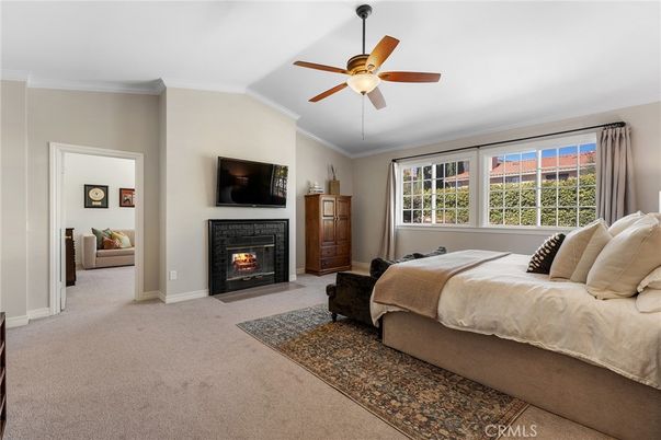 Bedroom, Fireplace, Interior