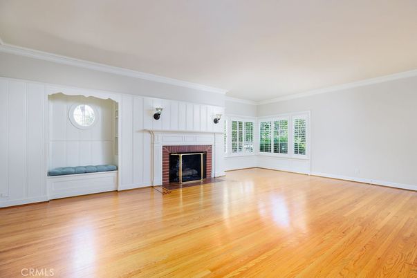 Empty room, Fireplace, Interior, Wood Texture Flooring