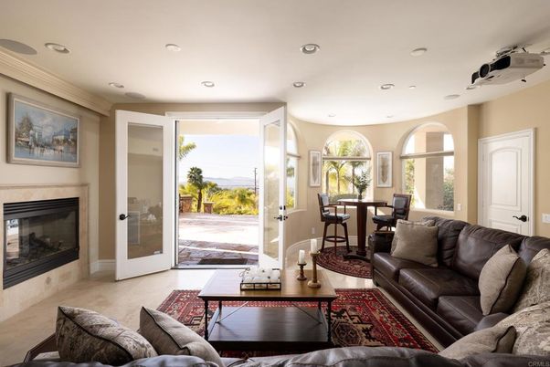 Dining room, Fireplace, Interior, Living room, Recessed Lighting