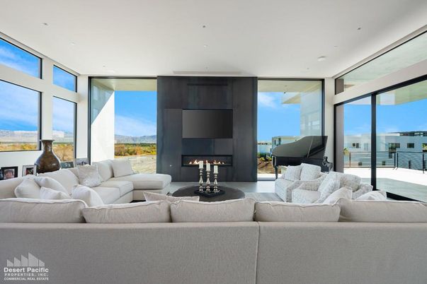Fireplace, Interior, Living room, Recessed Lighting, Water