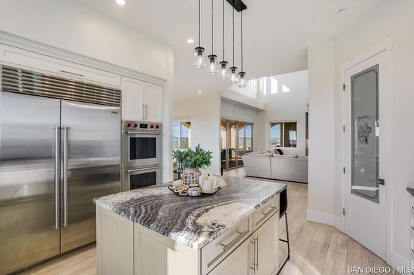 Interior, Kitchen, Living room, Pendant Lights, Recessed Lighting, Stainless Steel Appliances, Wood Texture Flooring