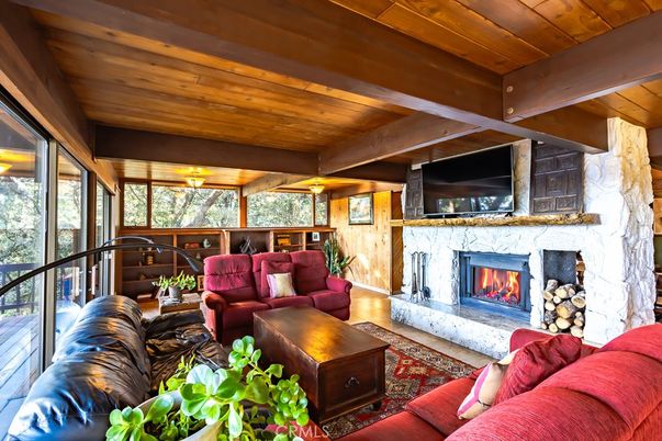 Fireplace, Interior, Living room, Wooden Beams, Wooden Ceilings, Wood Texture Flooring