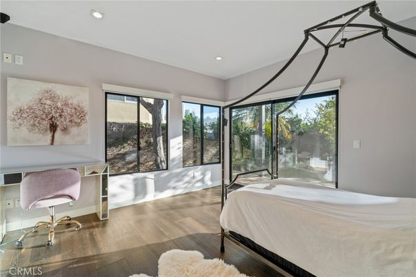 Bedroom, Home Office, Interior, Recessed Lighting, Wood Texture Flooring