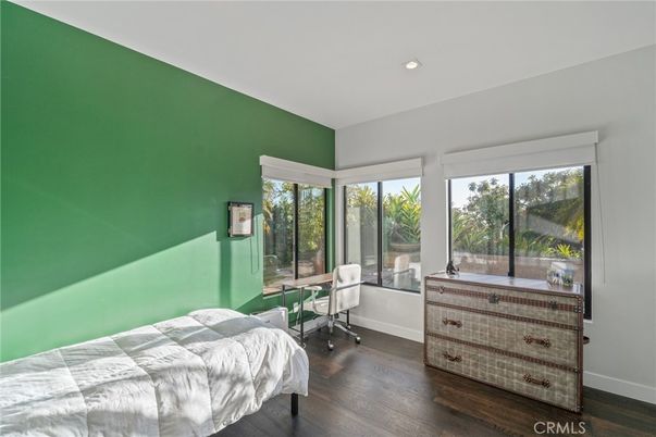 Bedroom, Home Office, Interior, Recessed Lighting, Wood Texture Flooring