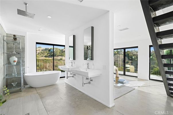 Bathroom, Dual Sink Vanities, Free Standing Baths, Glass Shower, Interior, Recessed Lighting