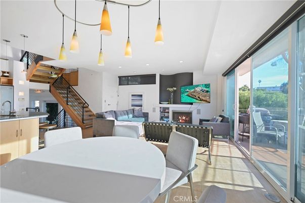 Dining room, Fireplace, Interior, Kitchen, Living room, Pendant Lights, Recessed Lighting