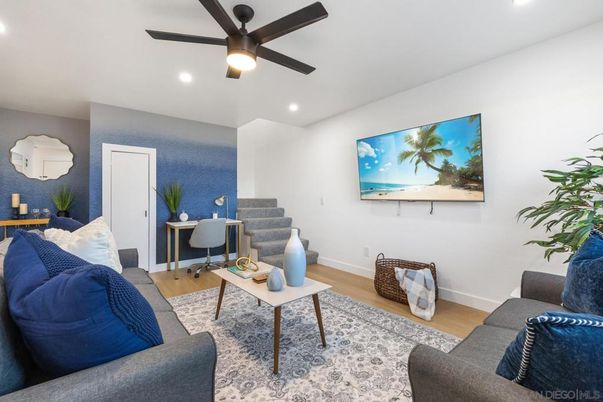 Home Office, Interior, Living room, Recessed Lighting, Wood Texture Flooring