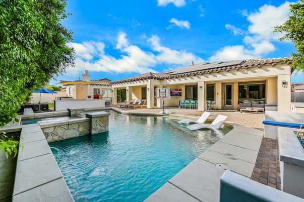 Exterior, Pool, Solar Panels