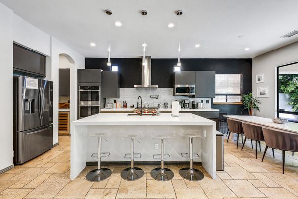 Interior, Kitchen, Pendant Lights, Recessed Lighting, Stainless Steel Appliances