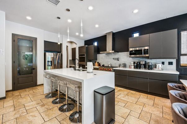 Interior, Kitchen, Pendant Lights, Recessed Lighting, Stainless Steel Appliances