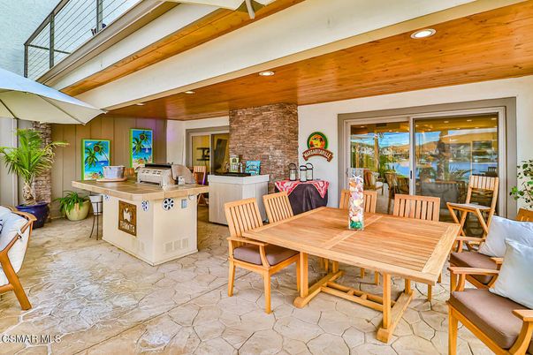 Dining room, Fireplace, Interior, Recessed Lighting, Stone Walls