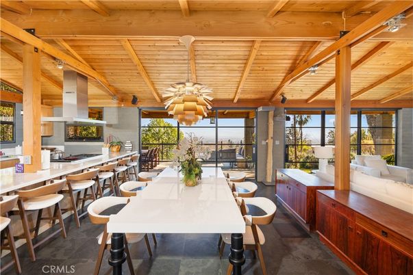 Dining room, Interior, Pendant Lights, Wooden Beams, Wooden Ceilings
