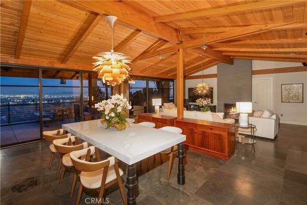 Dining room, Fireplace, Interior, Living room, Pendant Lights, Wooden Beams, Wooden Ceilings