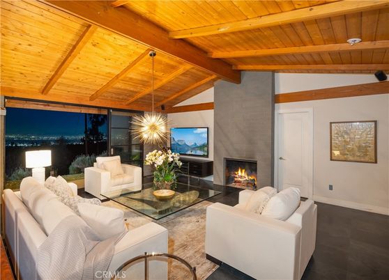 Fireplace, Interior, Living room, Pendant Lights, Wooden Beams, Wooden Ceilings