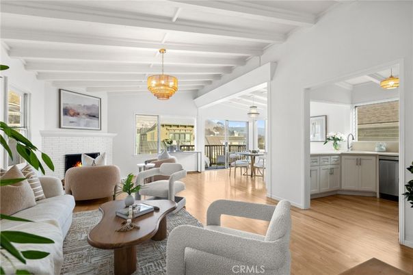 Fireplace, Interior, Living room, Pendant Lights, Wood Texture Flooring