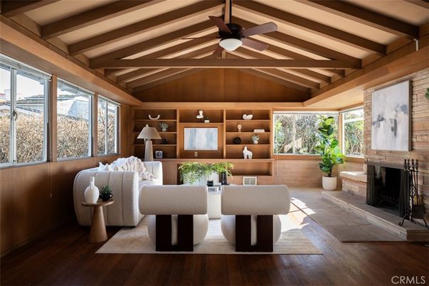 Fireplace, Interior, Living room, Wooden Beams, Wood Texture Flooring