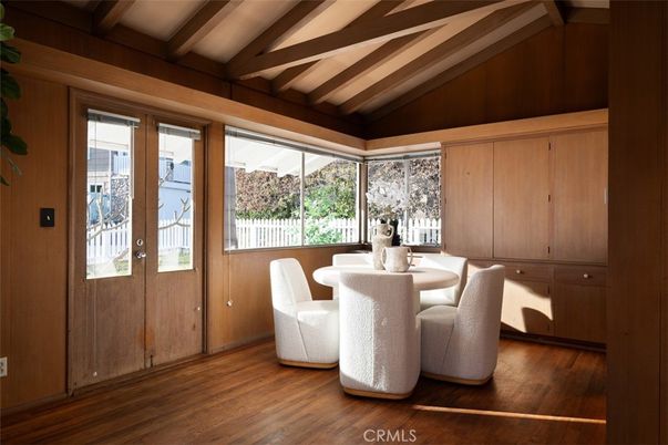 Dining room, Interior, Wooden Beams, Wood Texture Flooring