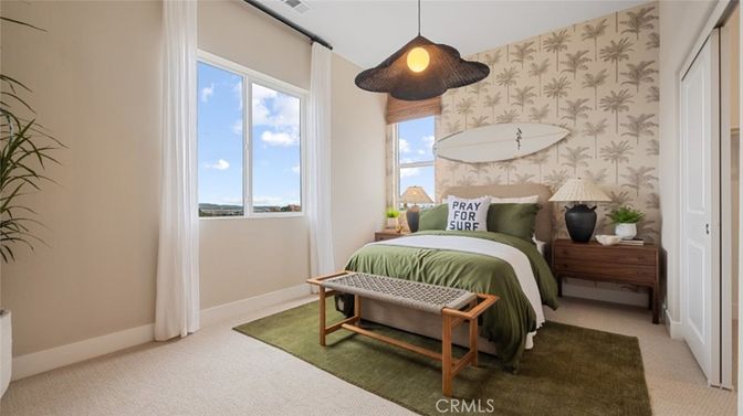 Bedroom, Interior, Pendant Lights
