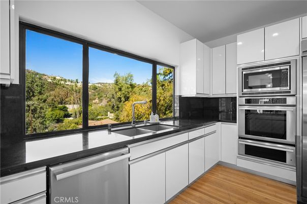 Interior, Kitchen, Stainless Steel Appliances, Wood Texture Flooring