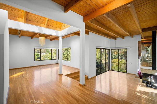 Empty room, Interior, Wooden Beams, Wooden Ceilings, Wood Texture Flooring