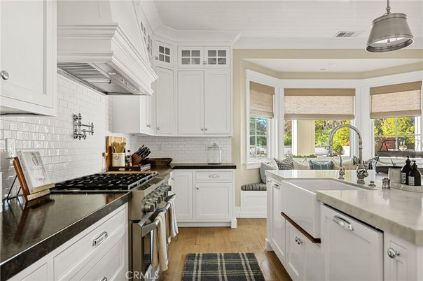 Interior, Kitchen, Pendant Lights, Stainless Steel Appliances, Wood Texture Flooring