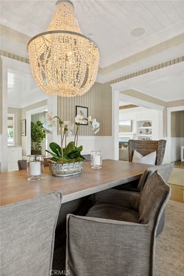 Chandelier, Dining room, Interior, Wood Texture Flooring