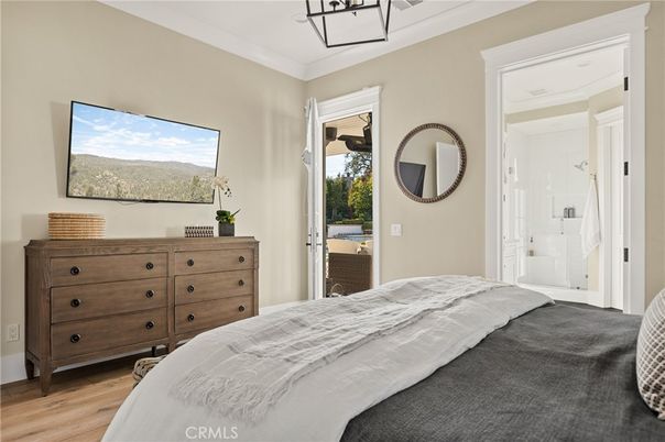 Bathroom, Bedroom, Glass Shower, Interior, Wood Texture Flooring
